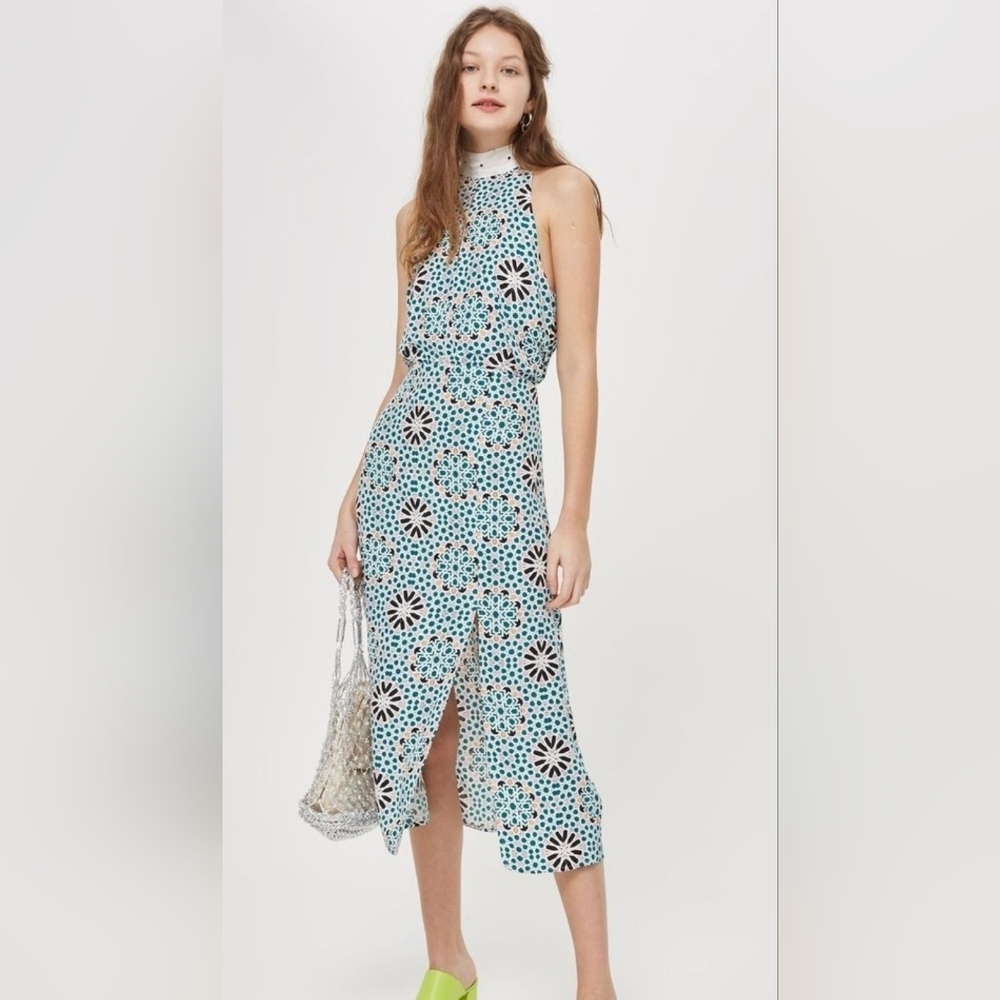 Topshop Open Back halter midi dress 10